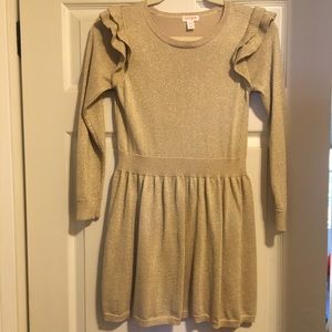Girls Cat and Jack size 10/12 gold sparkle dress